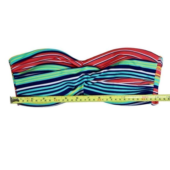BOGOF JC Penney Side Support Multi Striped Swimwear Bikini Top SMALL Strapless - Picture 6 of 7